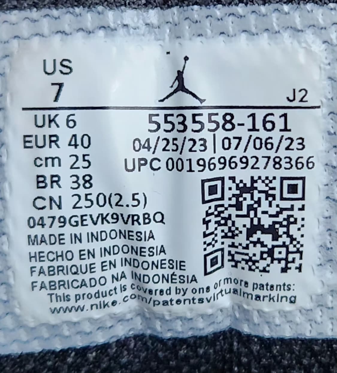 나이키 에어조던1. 250mm. 로우운동화 상품이미지7