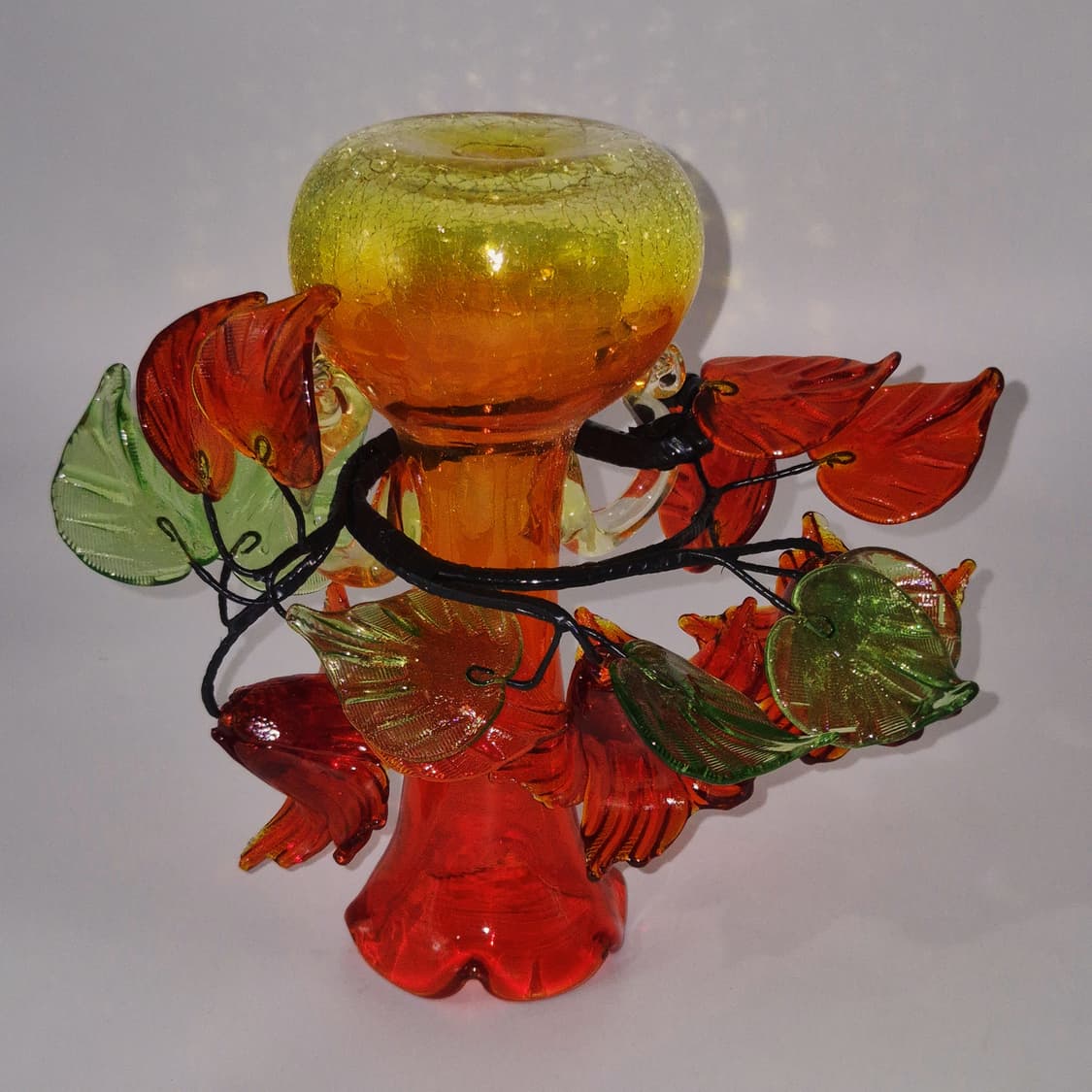 80s 류큐 선셋 크랙 꽃병&유리 송이 세트 상품이미지6