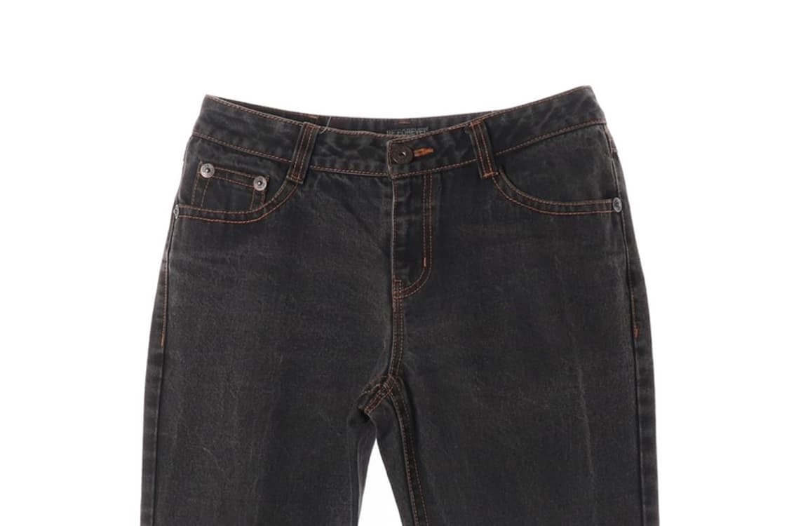 UGIZ 빈티지 무드 흑청 와이드 데님 팬츠 32 상품이미지3