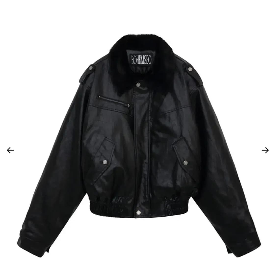 보헤미안서울 레더 퍼블루종 블랙 상품이미지1