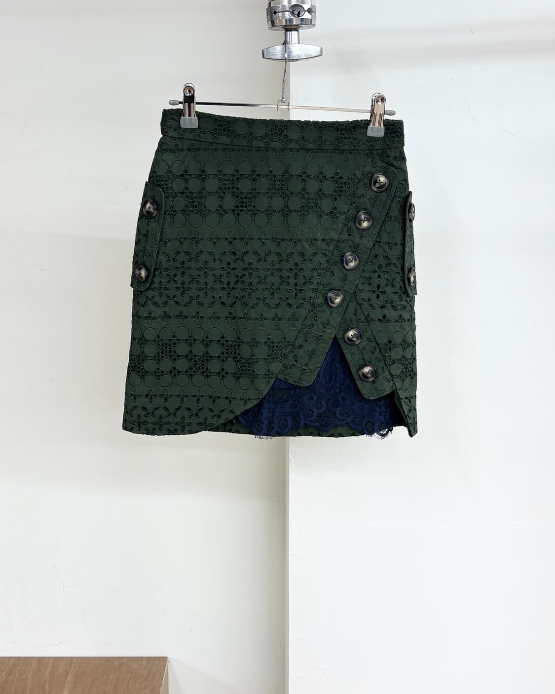 셀프 포트레이트 카키 레이스 레이어드 미니 스커트 상품이미지1