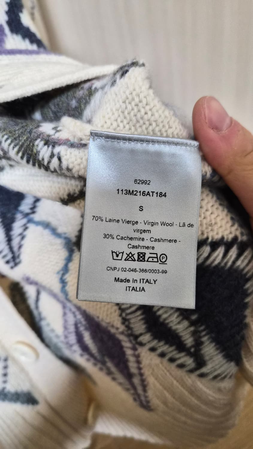 s사이즈)디올 아가일 패턴 캐시미어 가디건 상품이미지2