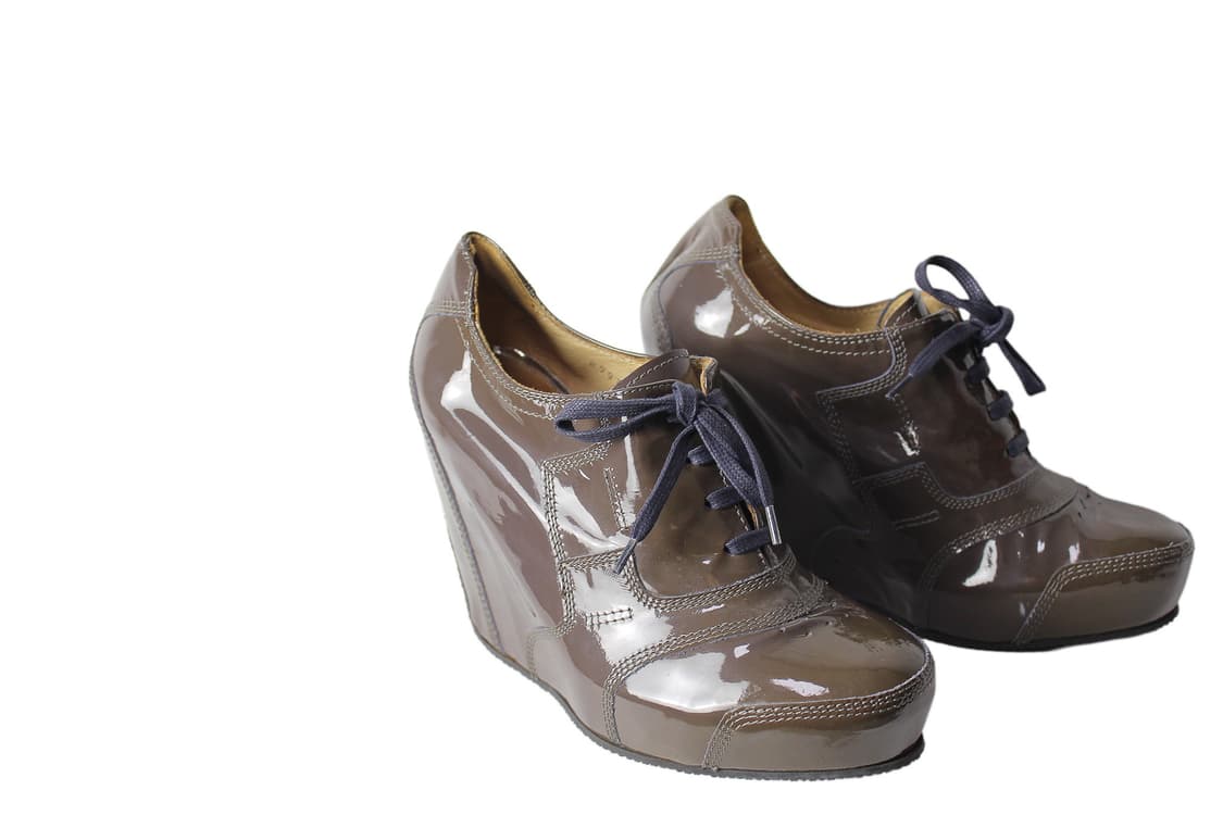 Dries Van Noten 드리스반노튼 페이던트레더 웨지 힐 슈즈 상품이미지7