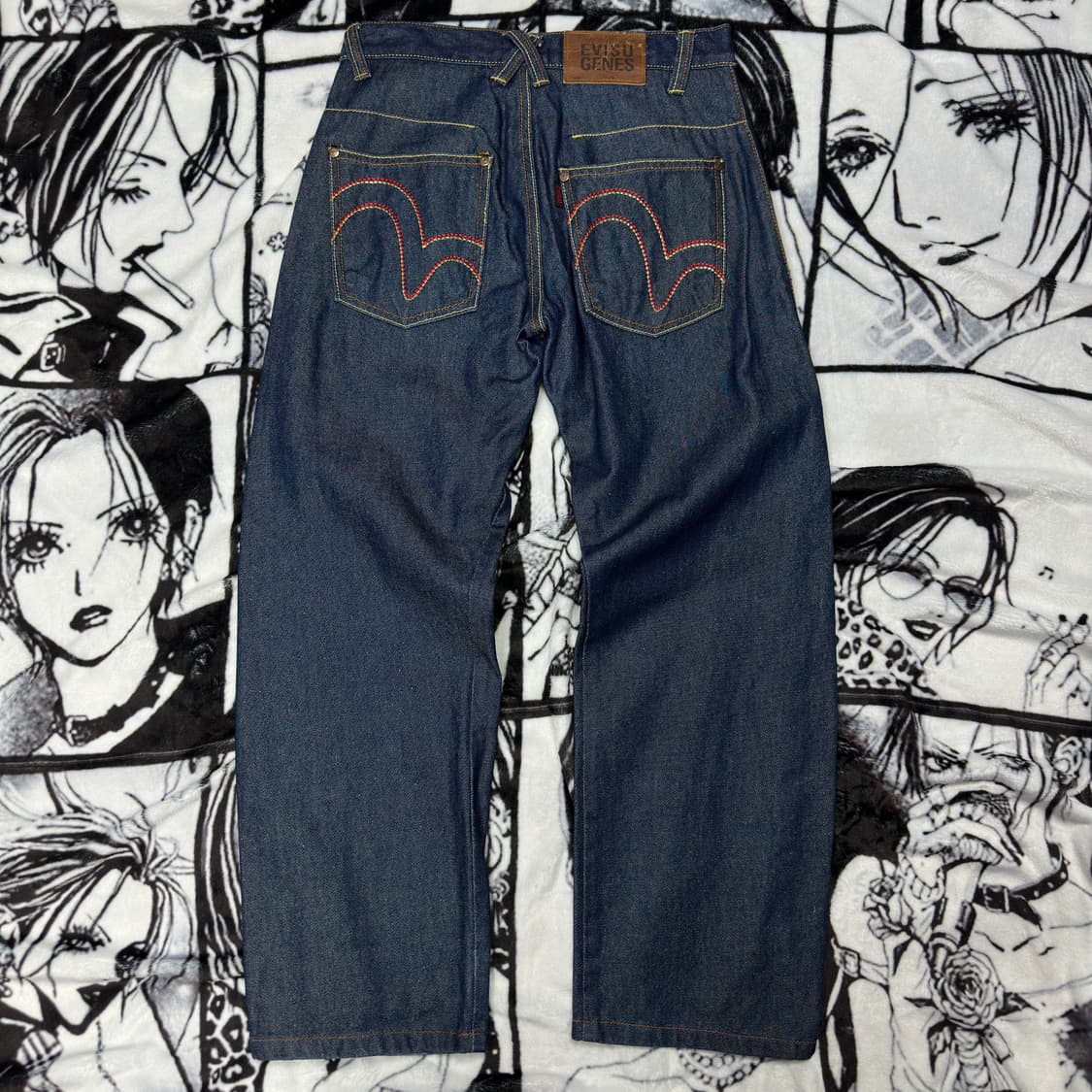 EVISU 에비수 레드 자수 팬츠 상품이미지1