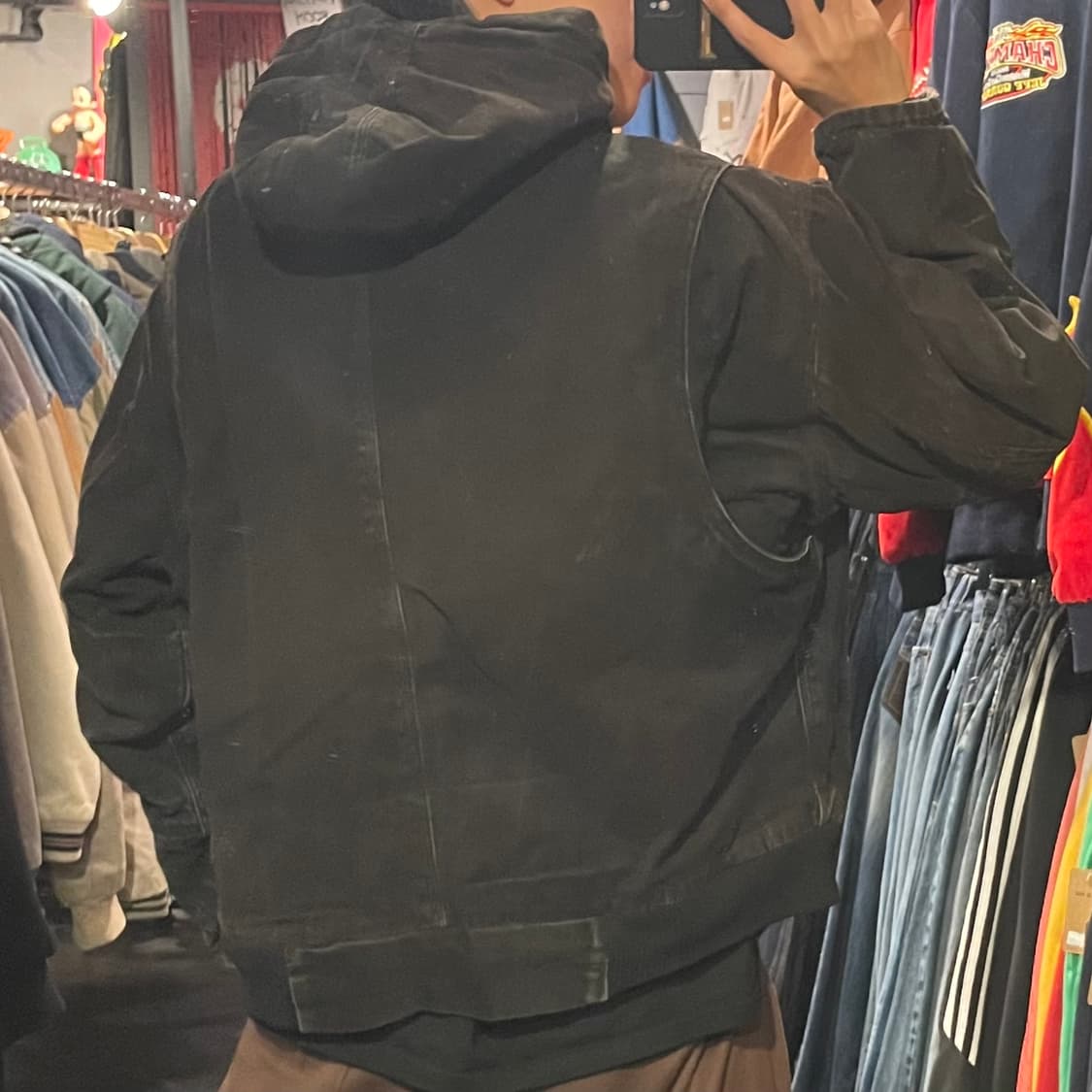 [IM] Vtg 블랙 워싱 후드 워크자켓 상품이미지6