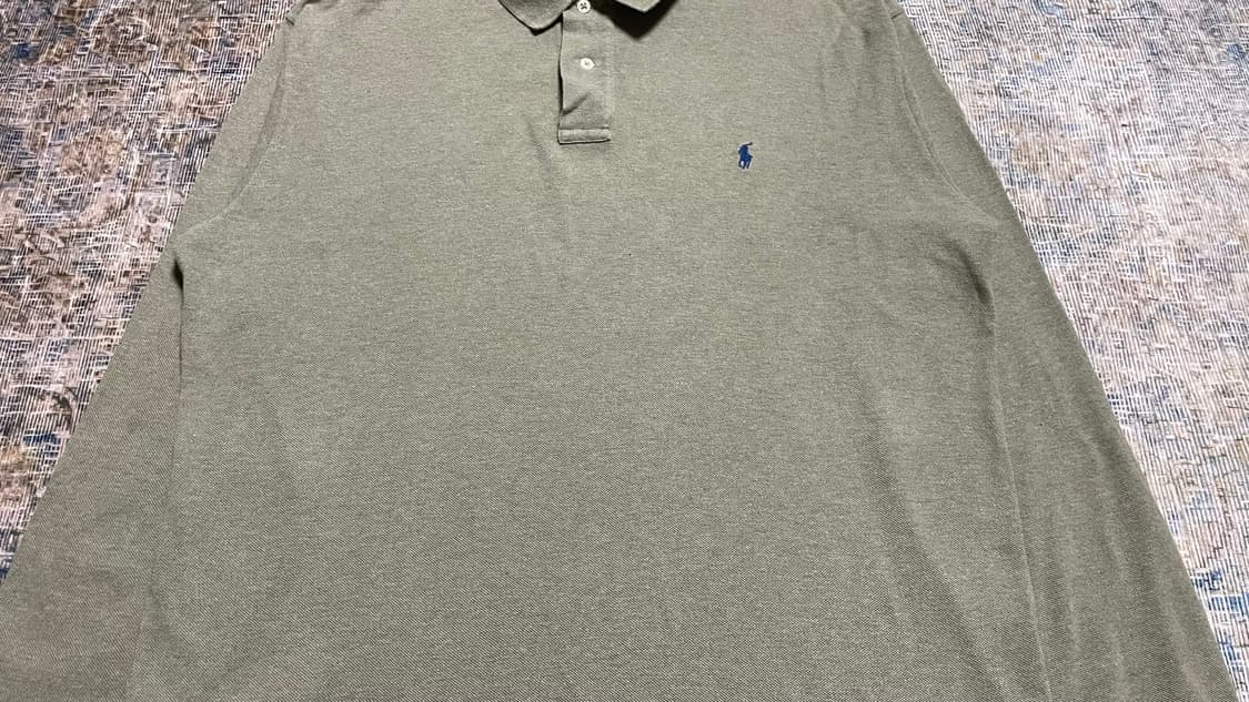 USA 00s 미국 빈티지 클래식 폴로 랄프로렌 올리브 긴팔 카라티 L 상품이미지6