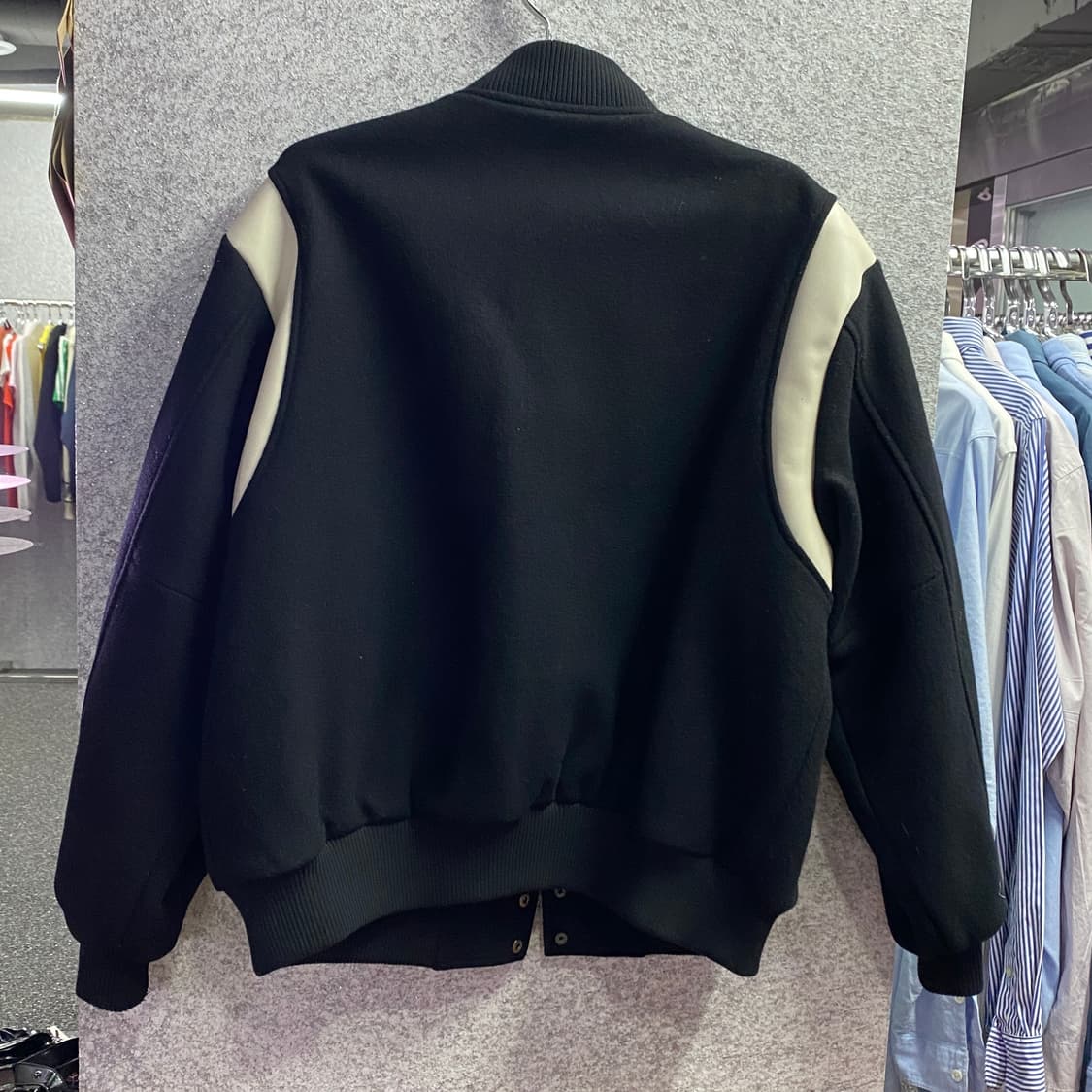 유니폼 브릿지 블랙 바시티 자켓 B3272 상품이미지4