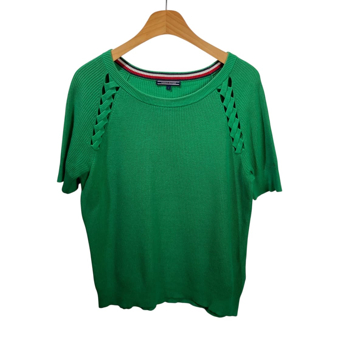 타미힐피거 그린 니트 반팔 상품이미지2
