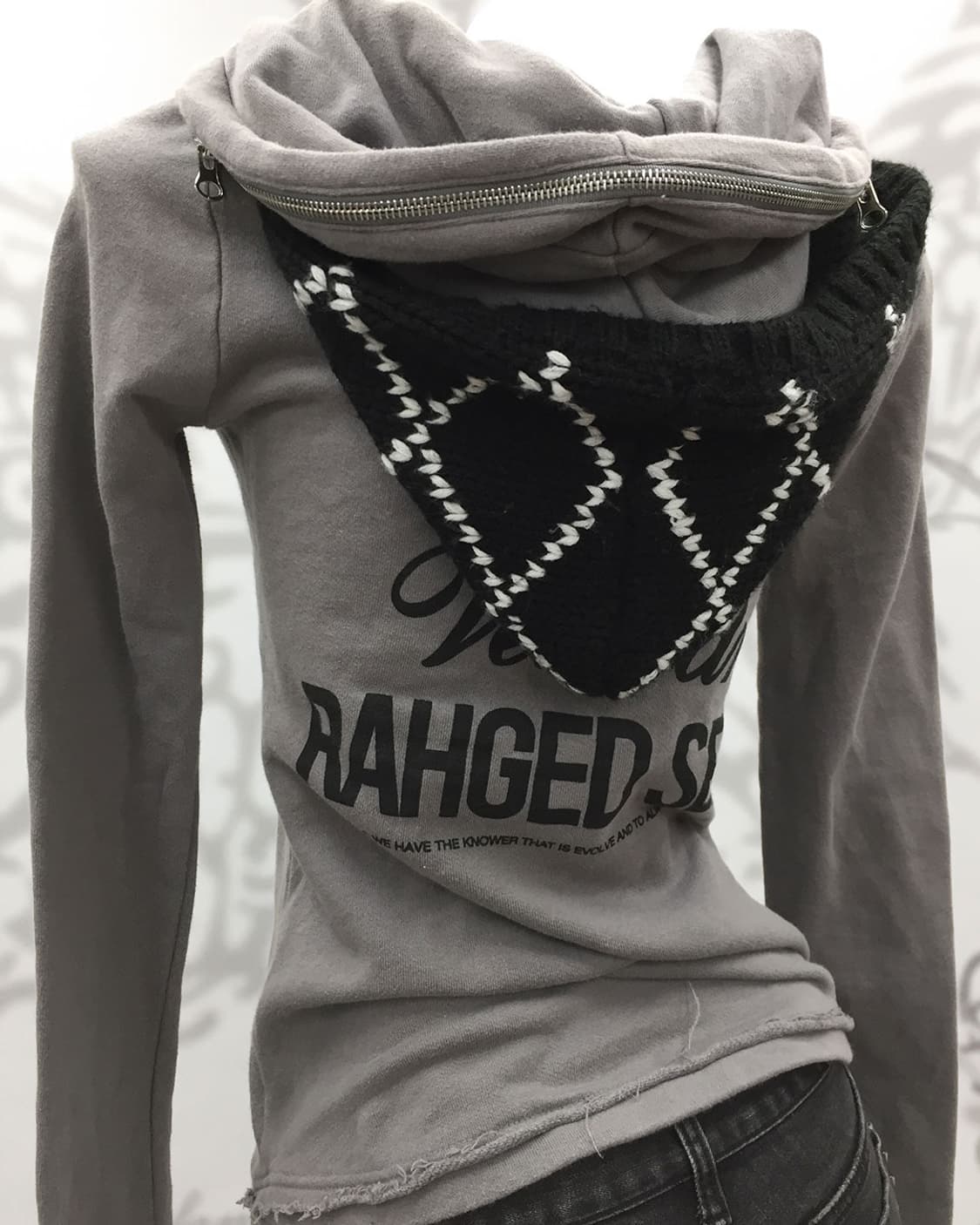 Y2K lettering point layered hoodie 상품이미지6