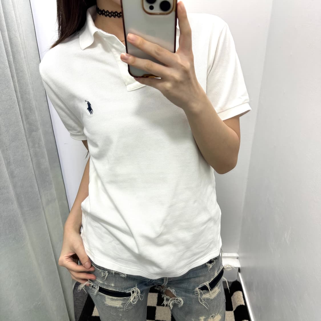 폴로 화이트 pk 반팔티셔츠 상품이미지2