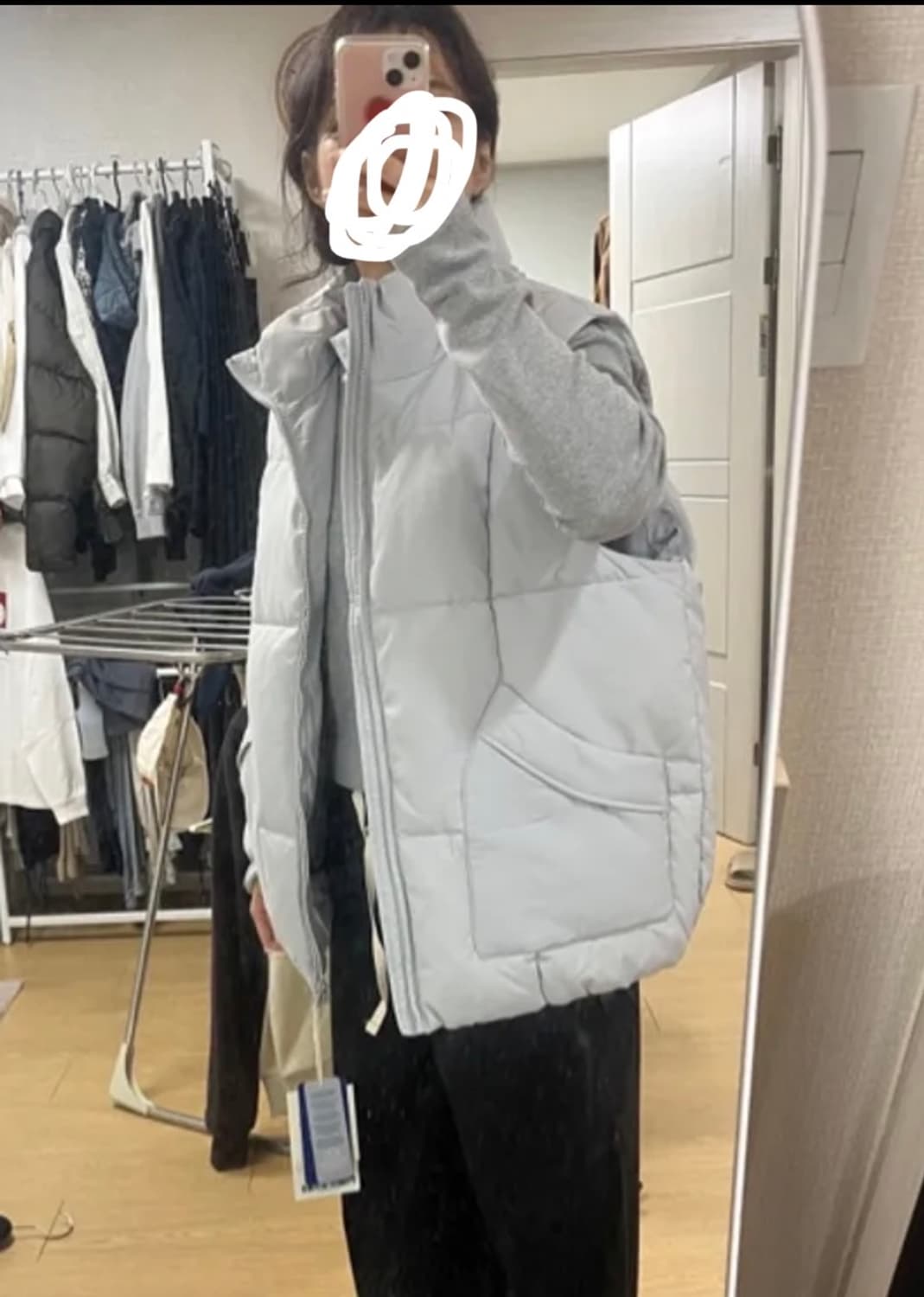 (L) 코프위 바운드 포켓 패딩 조끼 푸퍼 베스트 블랙 상품이미지6