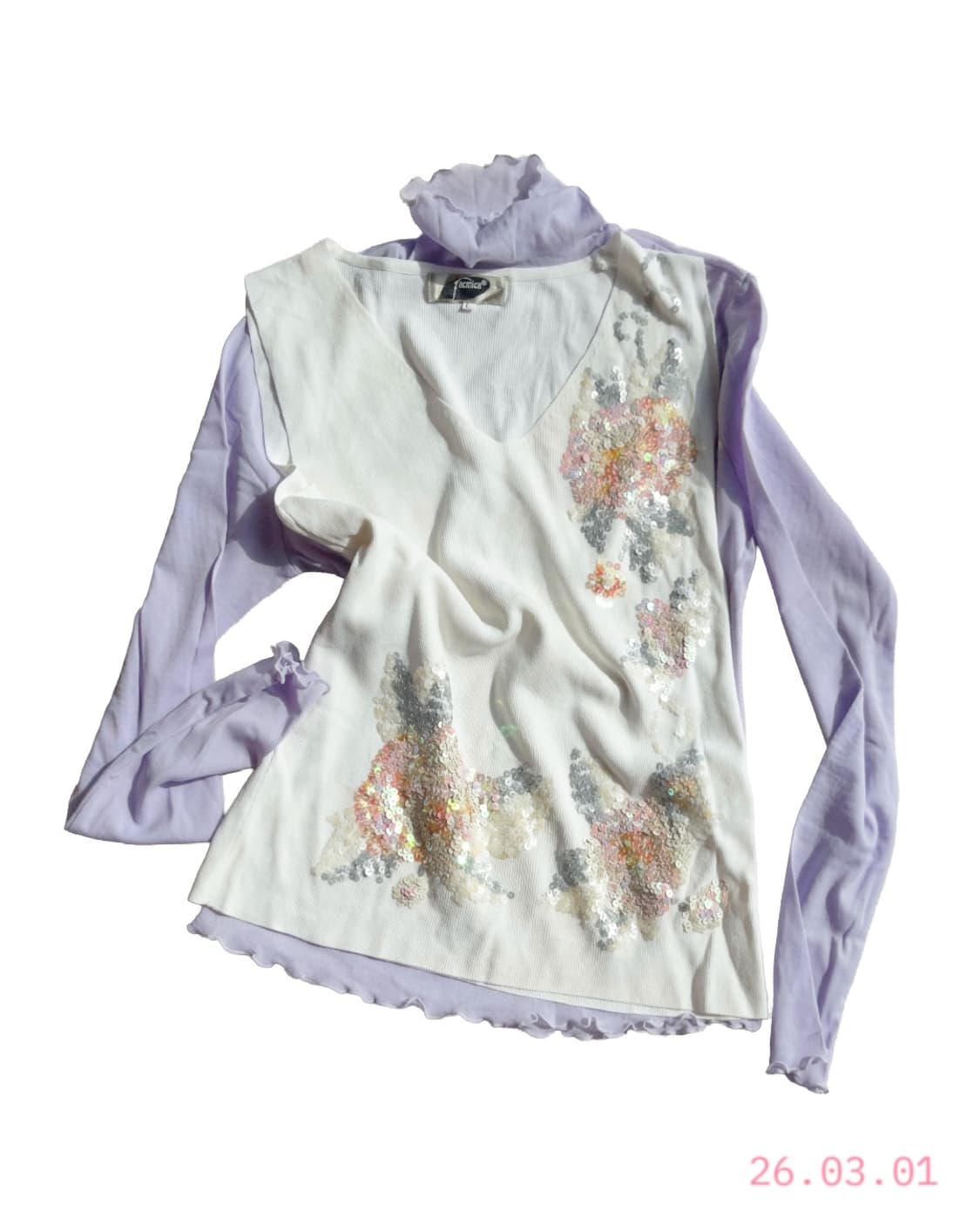 Flower spangle sleeveless top 상품이미지1