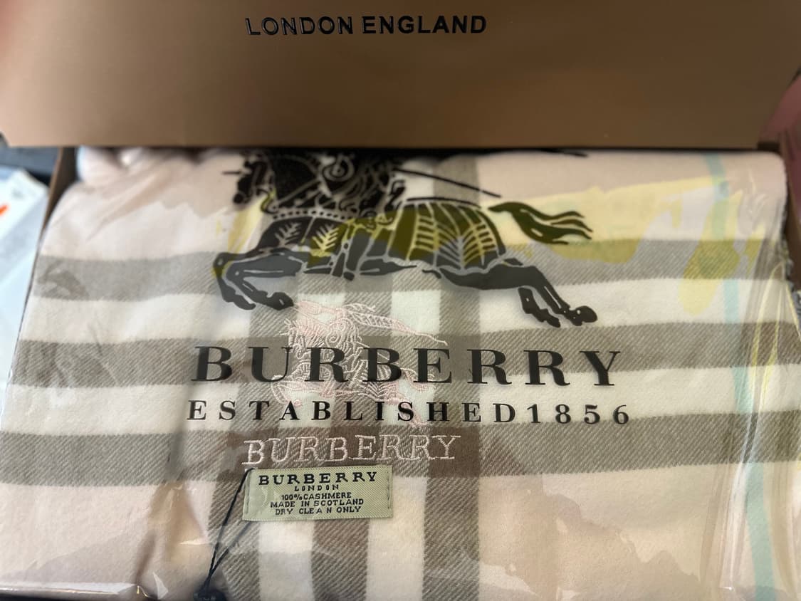 버버리 핑크  캐시미어체크 숄&머플러 남여공용 상품이미지6