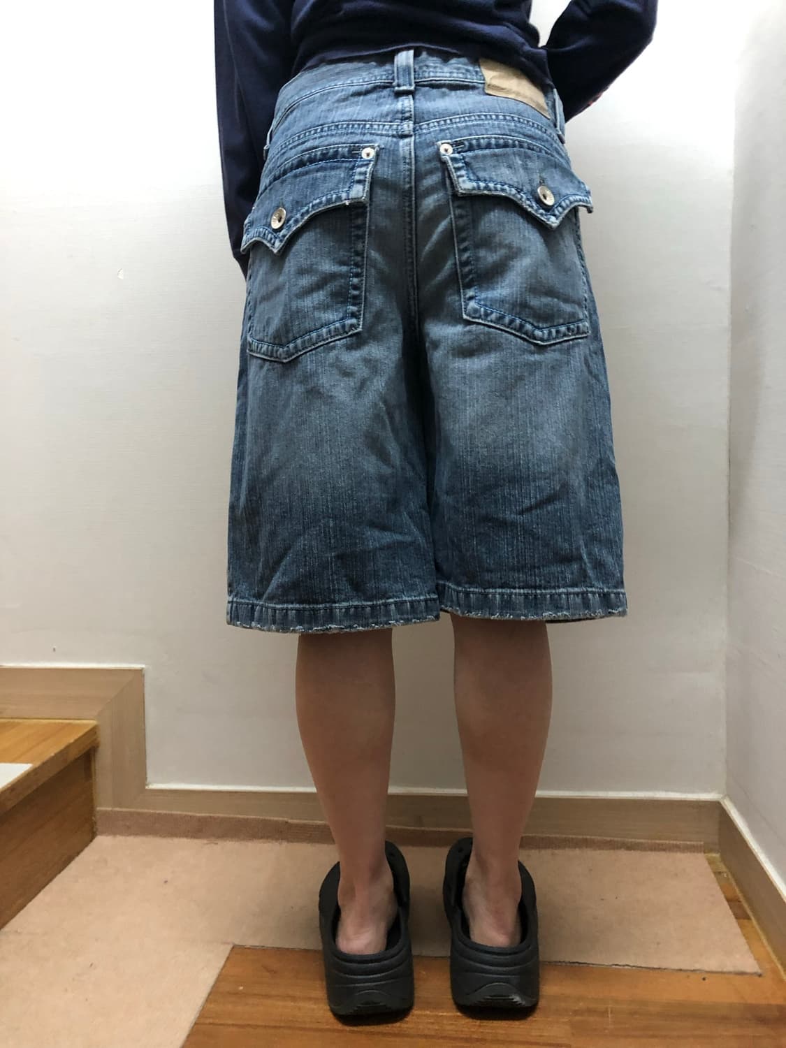 빈티지 데님 빅 포켓 버뮤다 팬츠 상품이미지3