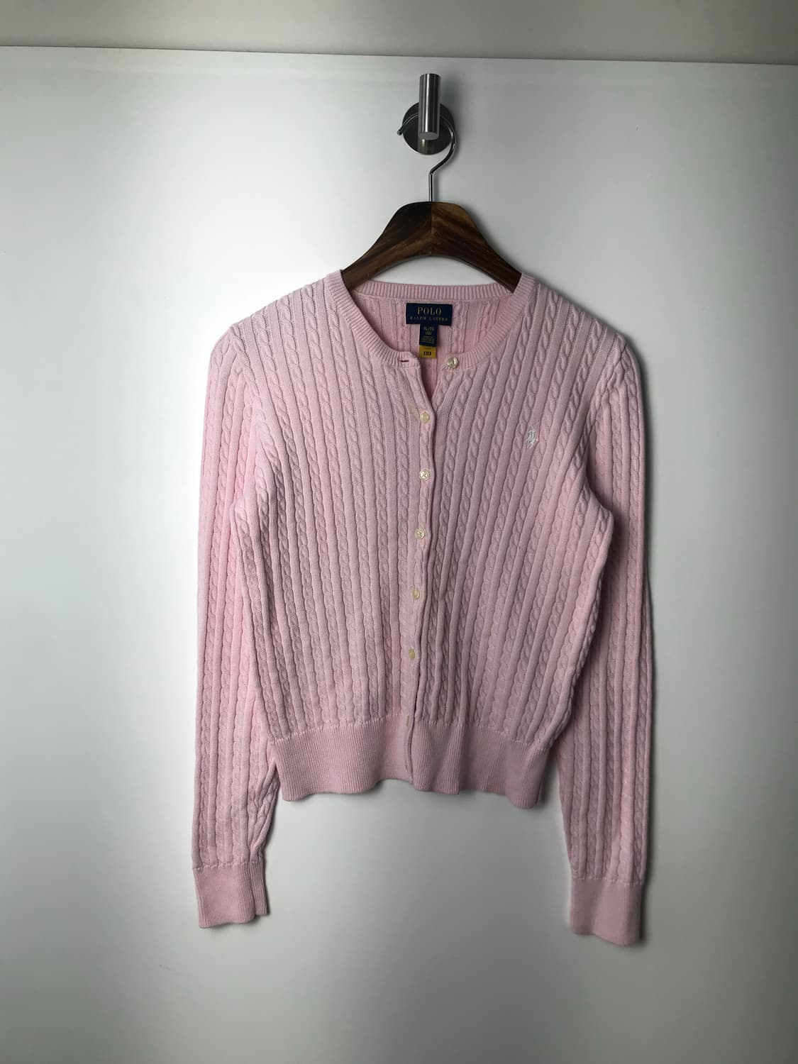 폴로 랄프로렌 QR 신형 딸기우유 꽈배기 니트 가디건 상품이미지2