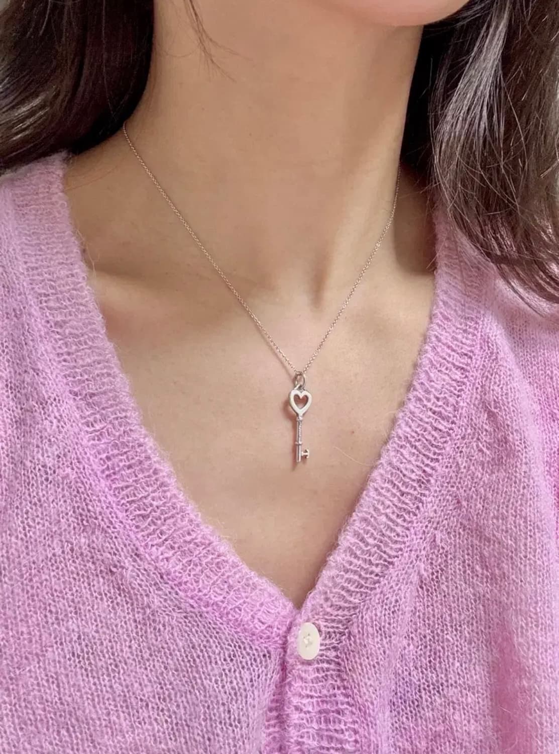 티파니앤코 하트 열쇠 /곰돌이(단종 희귀템) 실버 목걸이 상품이미지2