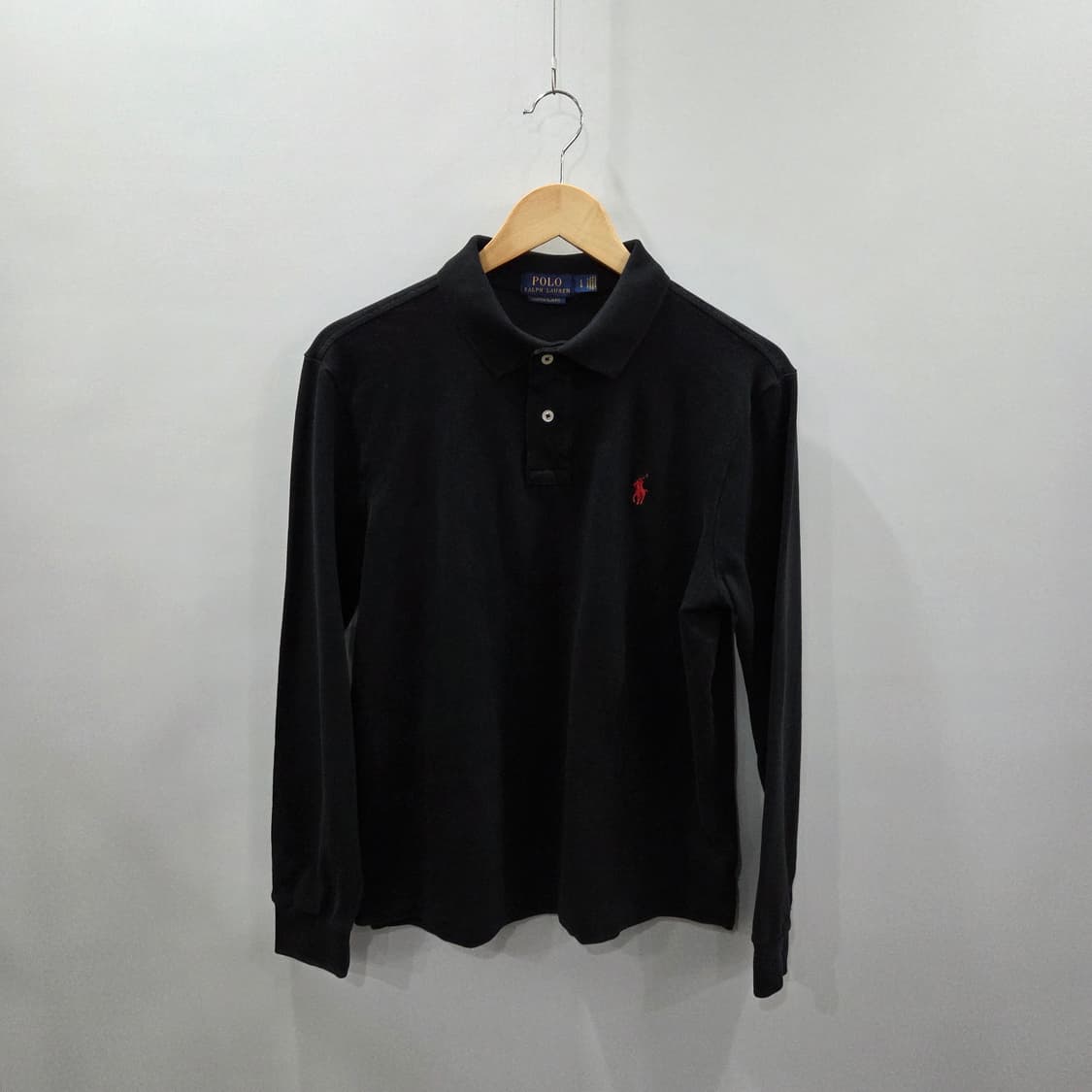 폴로랄프로렌 우먼 피케 카라 롱슬리브 블랙 L 상품이미지1