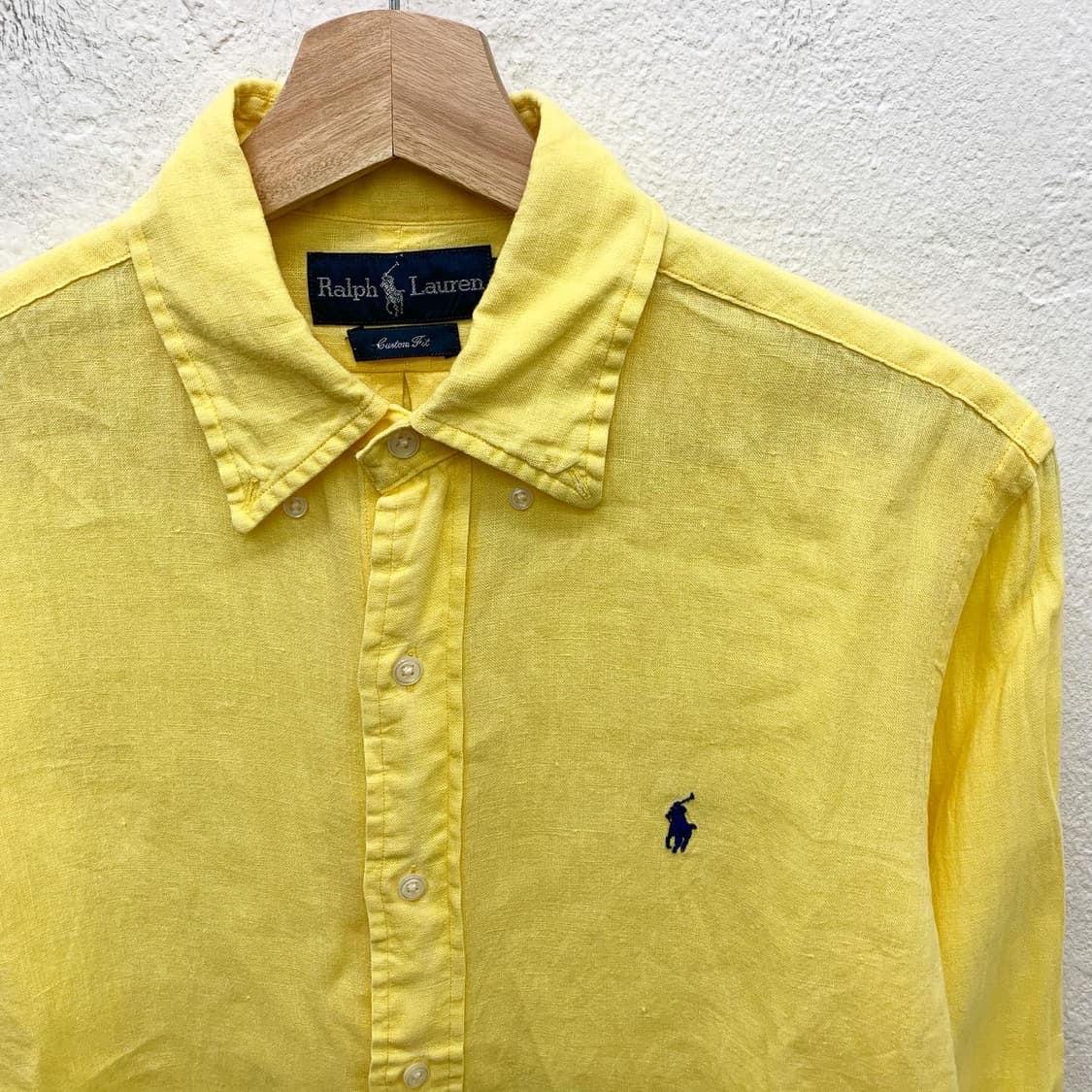 폴로 랄프로렌 옐로우 로고 린넨 셔츠  상품이미지3