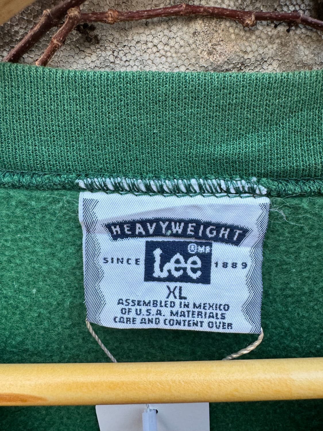 90s lee 빈티지 페이딩 자수 맨투맨 스웻 셔츠 그린 xl 상품이미지4