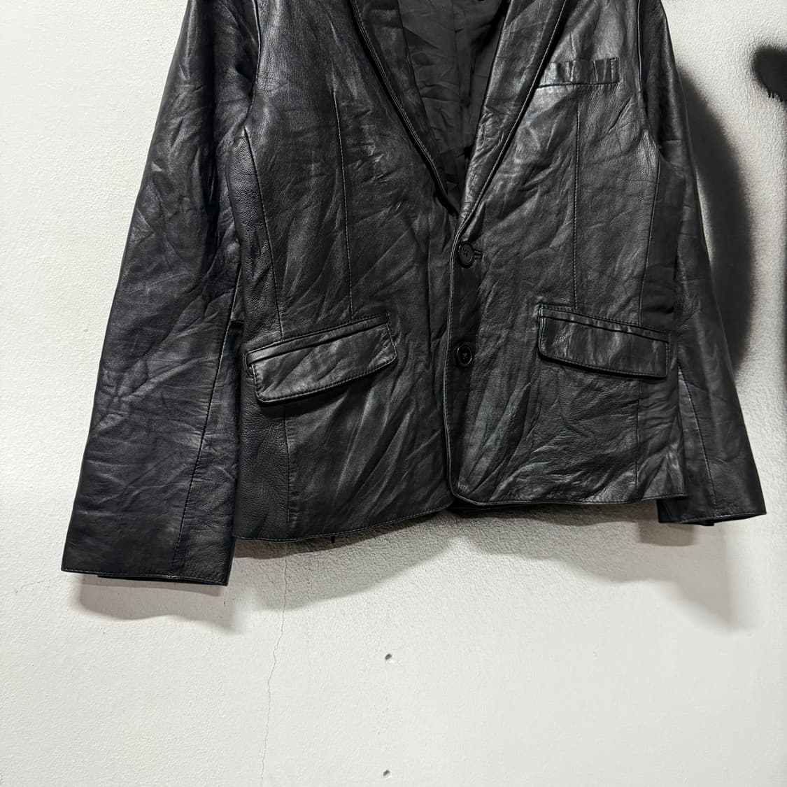 VTG 빈티지 100% 양가죽 쉽스킨 싱글 블레이저 자켓 상품이미지4