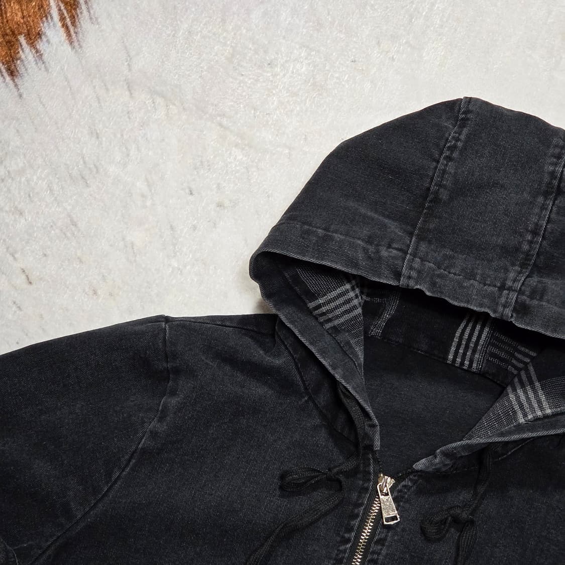 빈티지 패치워크 데님 후드집업 상품이미지2