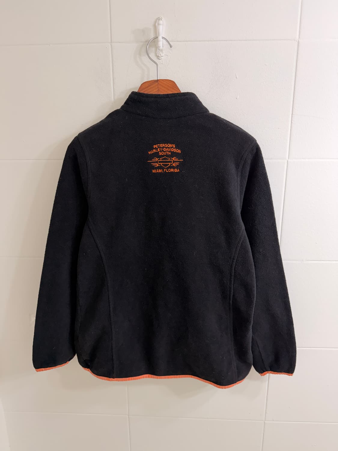 할리데이비슨 오렌지 바인딩 후리스 반집업 상품이미지5