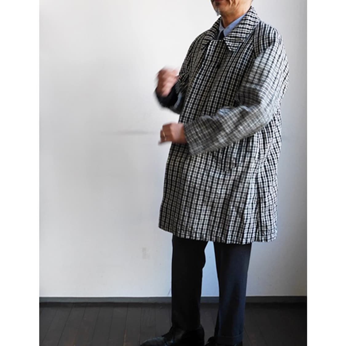 우티 망토 루즈 체크 코트 Manteau Luze 3사이즈 Outil 상품이미지3