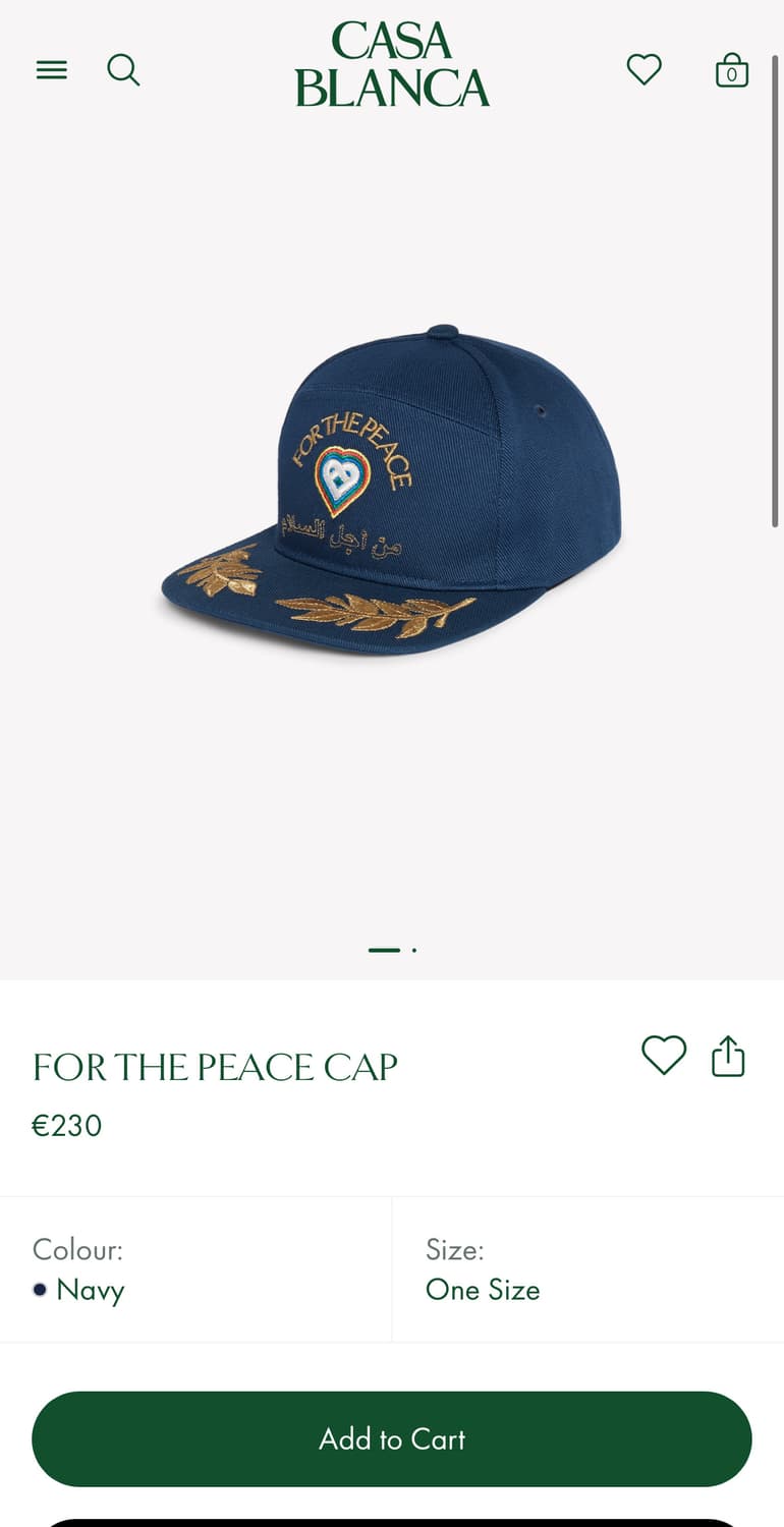 카사블랑카 23fw for the peace blue cap 상품이미지1