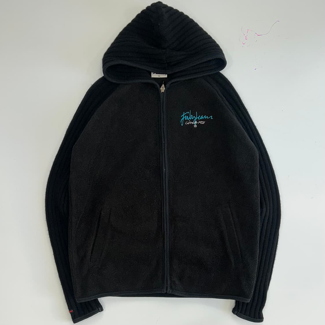 FUBU 후부 백포인트 니트슬리브 후리스 후드집업 상품이미지3