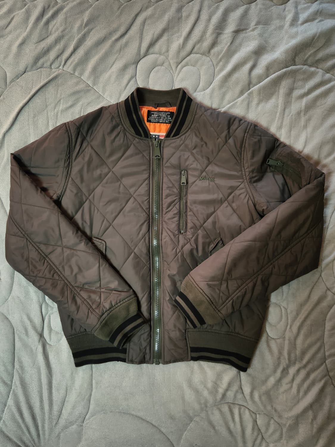 Schott 카키 숏패딩 상품이미지1