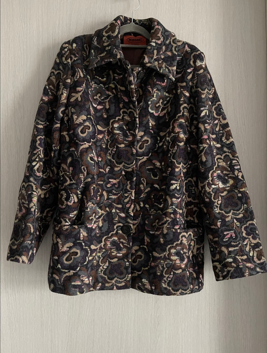 미쏘니 플라워 패턴 울 자켓 코트 상품이미지1