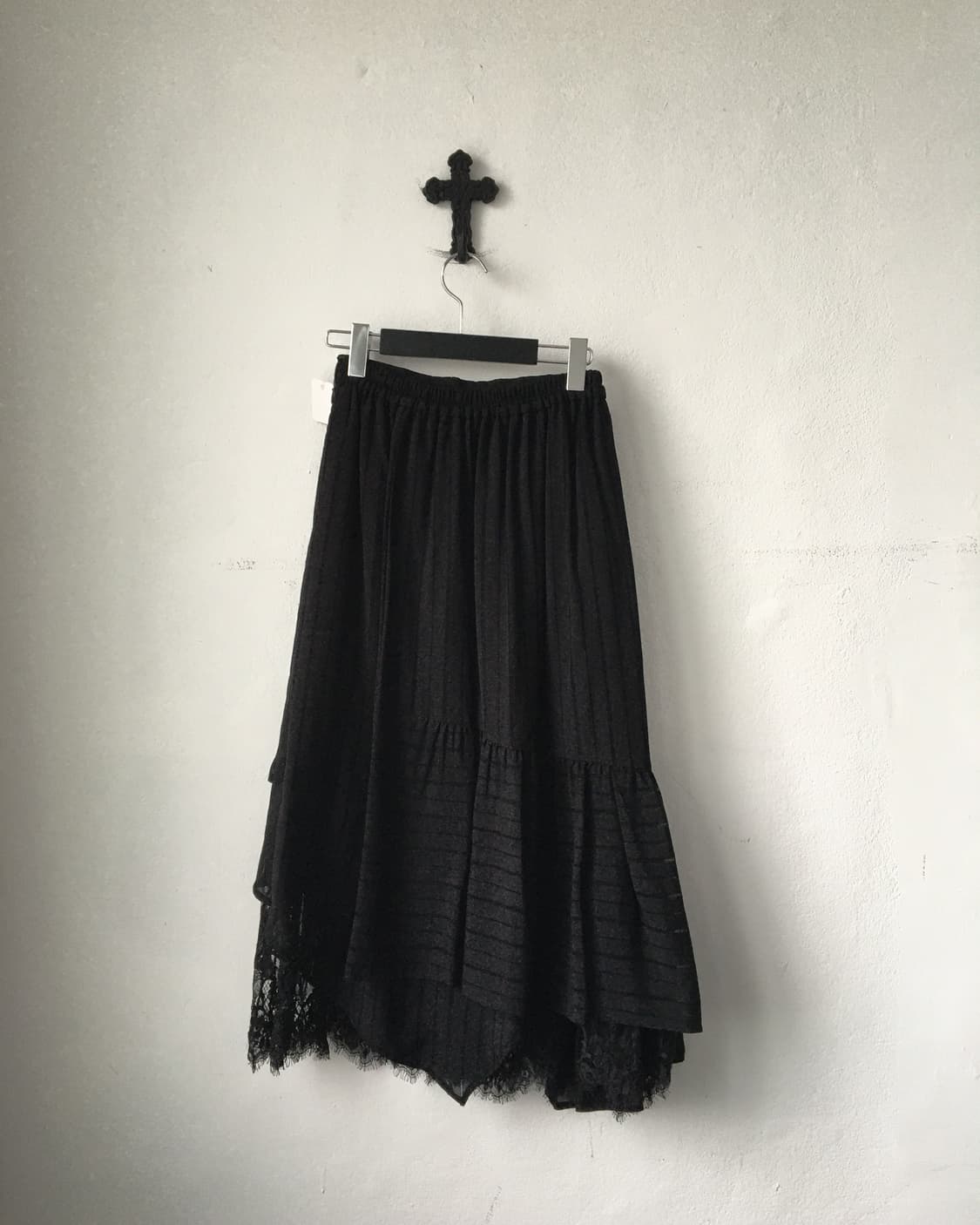 Lace layered stripe pattern unbalanced l 상품이미지5