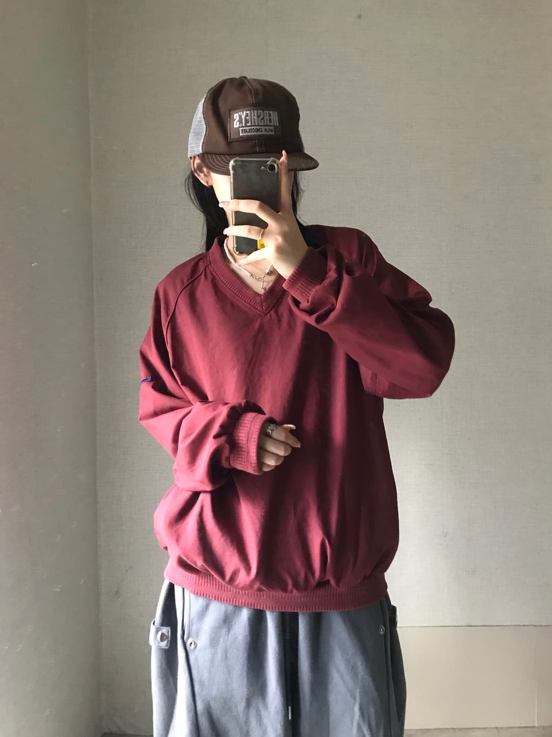나이키 00s 버건디 웜업 상품이미지3