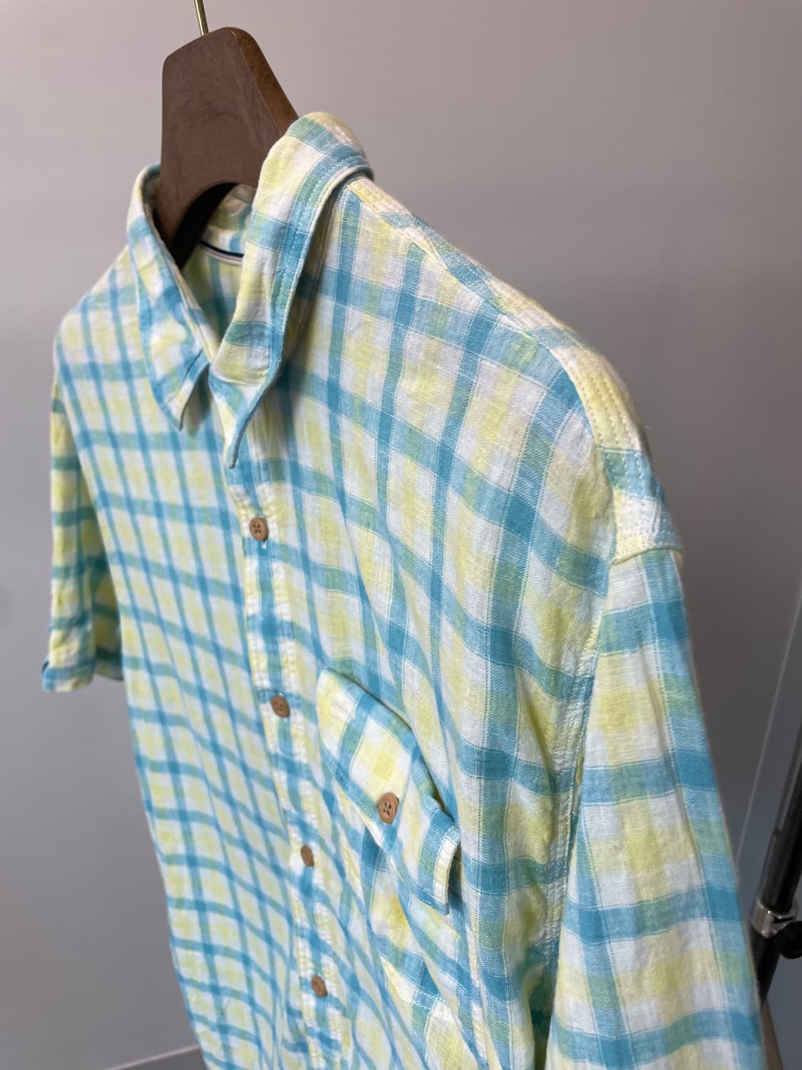 (XL) Levis 리바이스 린넨 코튼 체크 반팔 셔츠 상품이미지2