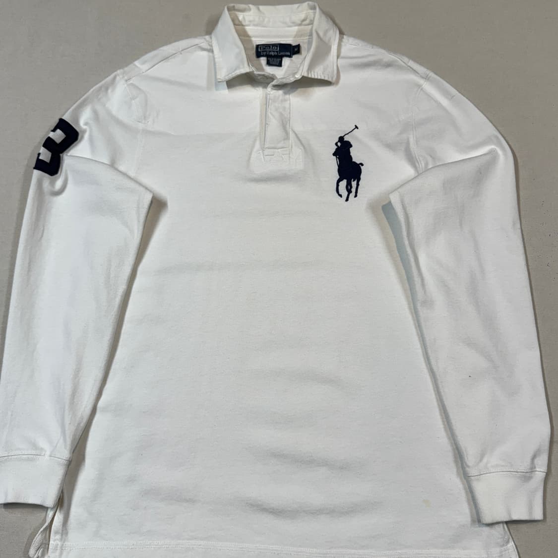 M) 폴로 랄프로렌 빅포니 화이트 럭비티 긴팔 카라티 상품이미지2