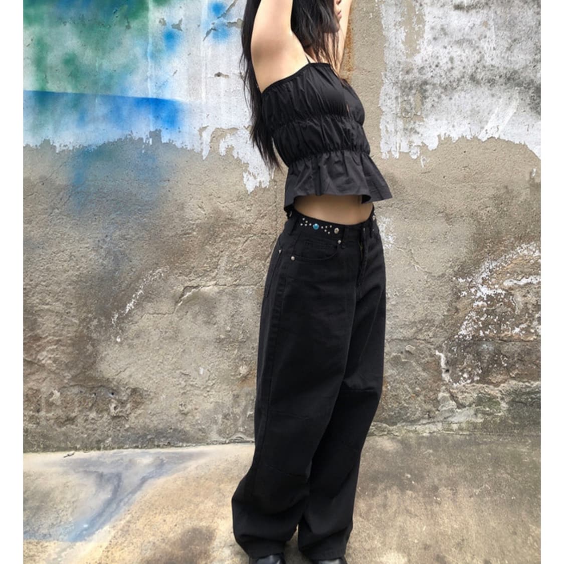  [새상품] stud beads wide pants / y2k 상품이미지4