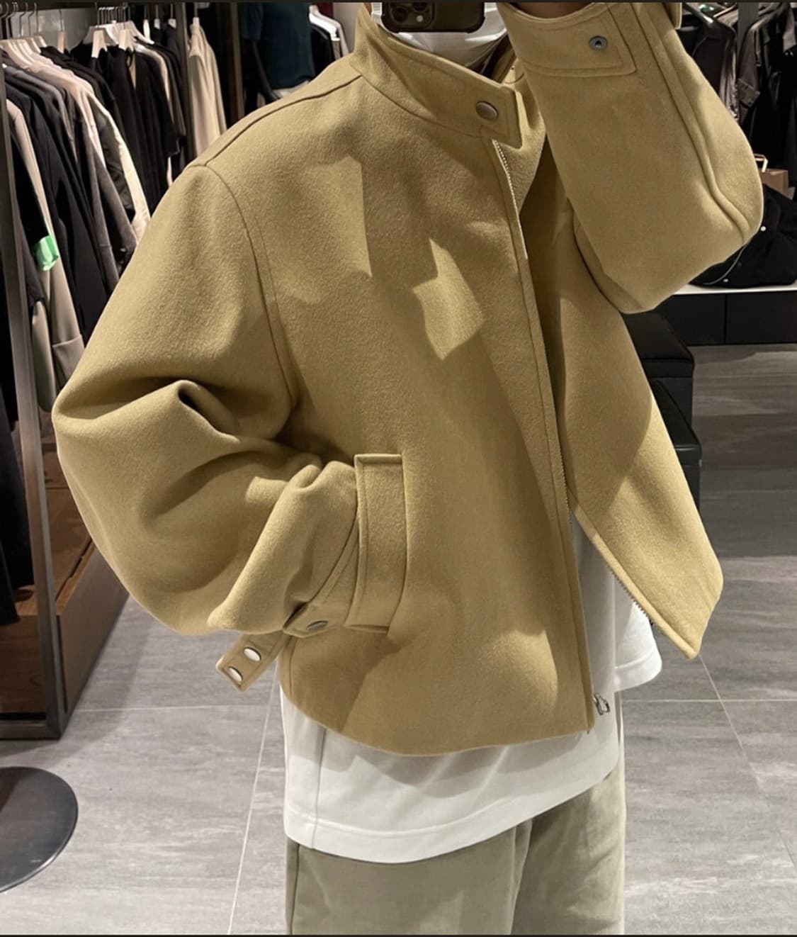 솔리드옴므 22FW 울 크롭자켓 베이지 50 상품이미지1