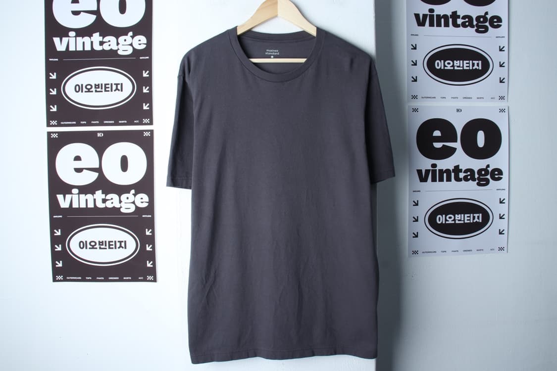 (L-XL) 무신사 스탠다드 반팔 티셔츠 차콜 무지 기본-H3H33890 상품이미지2