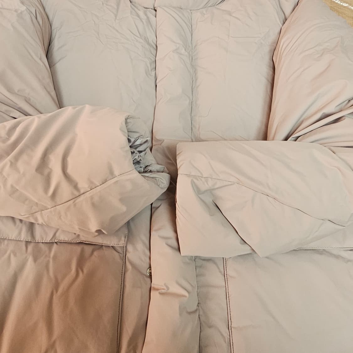 새제품) 마인드브릿지 미니멀 숏 다운 패딩 점퍼 100. 체감XL 105 상품이미지8