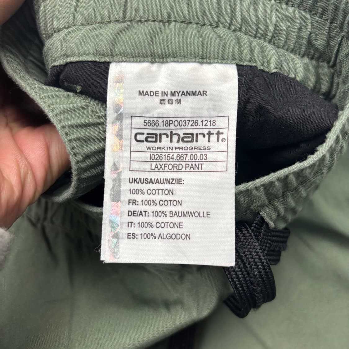 칼하트 Wip 카키 나일론 팬츠 35 inch 상품이미지8