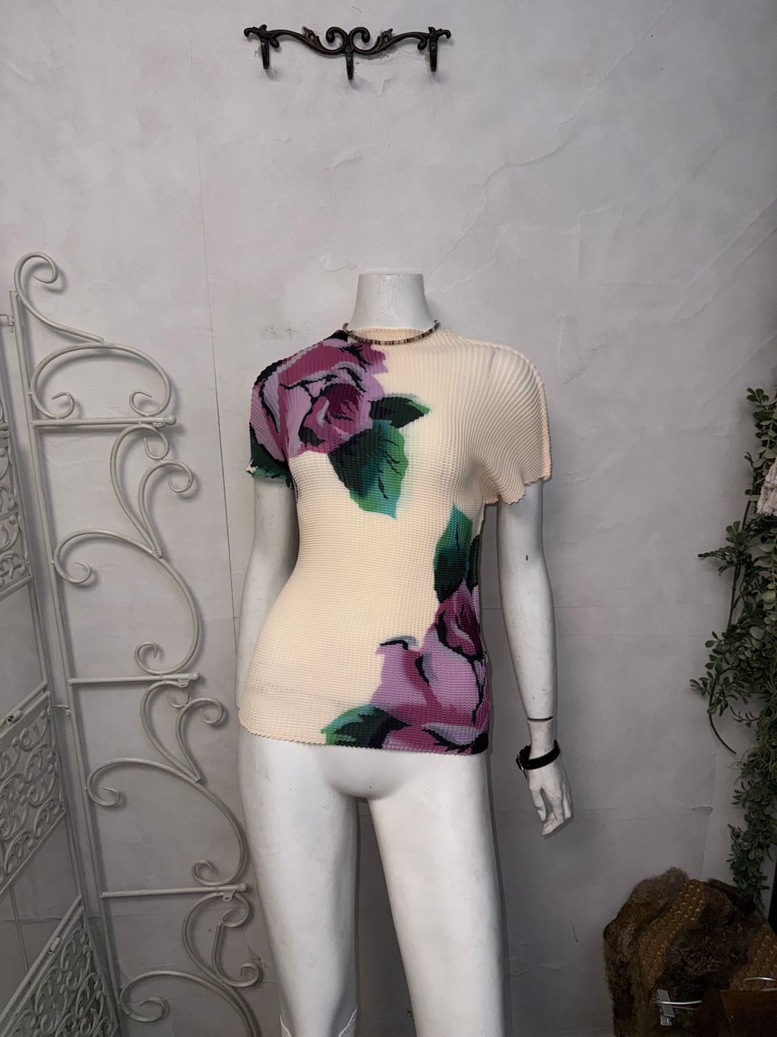Ivory rose stretch pleats half t 상품이미지5