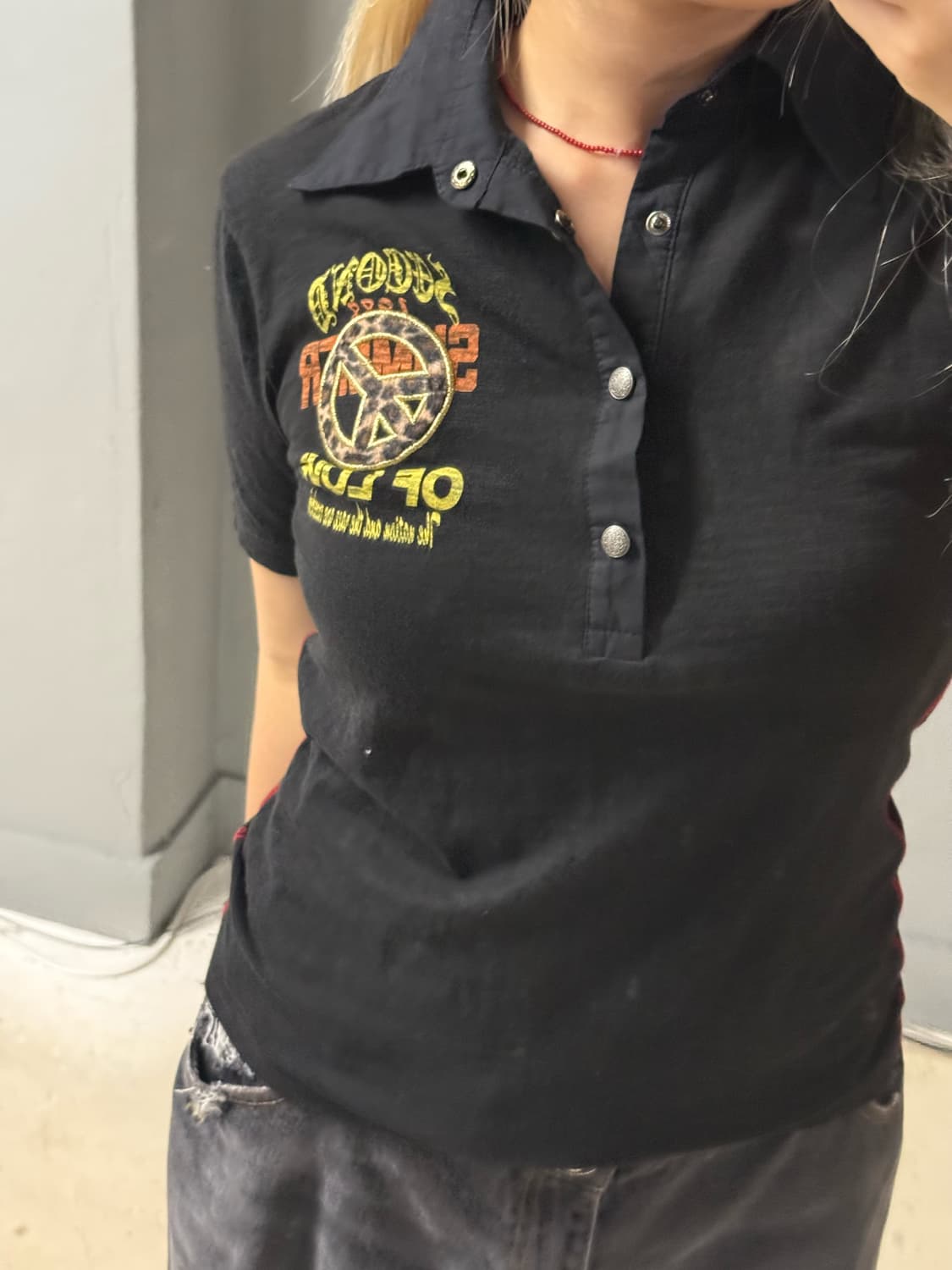 In the attic leopard peace mark top 상품이미지3