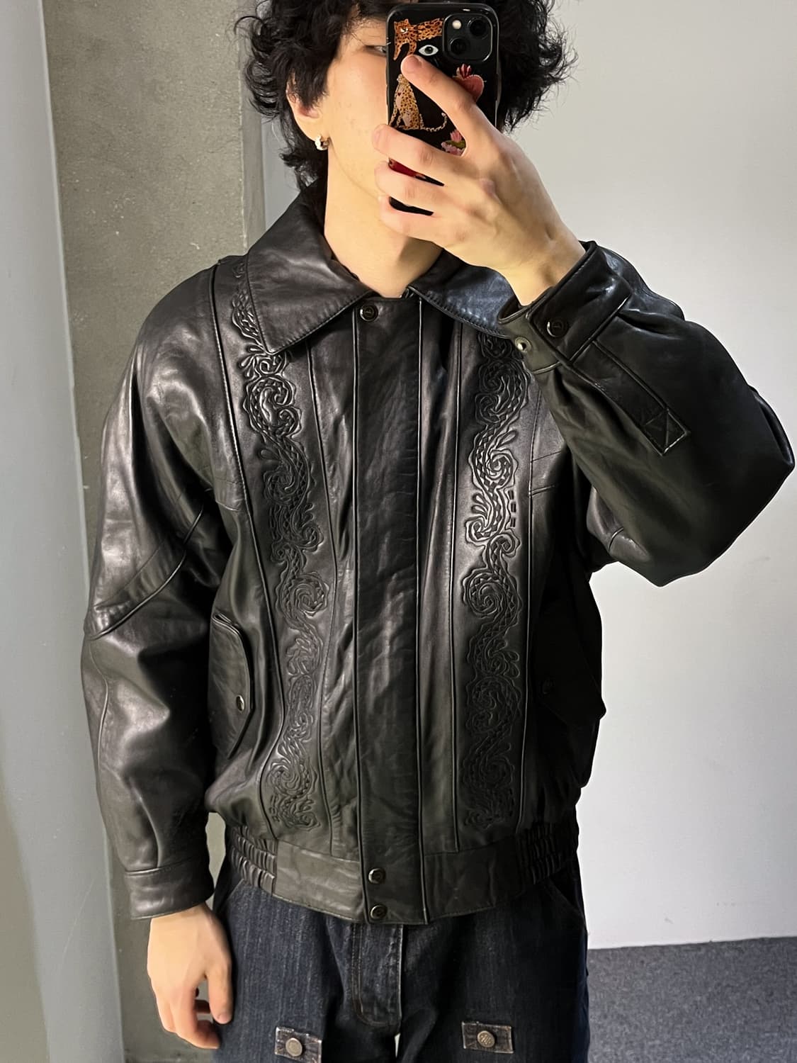 커먼 올리버 90's 잉카 트라이벌 레더 자켓 상품이미지4