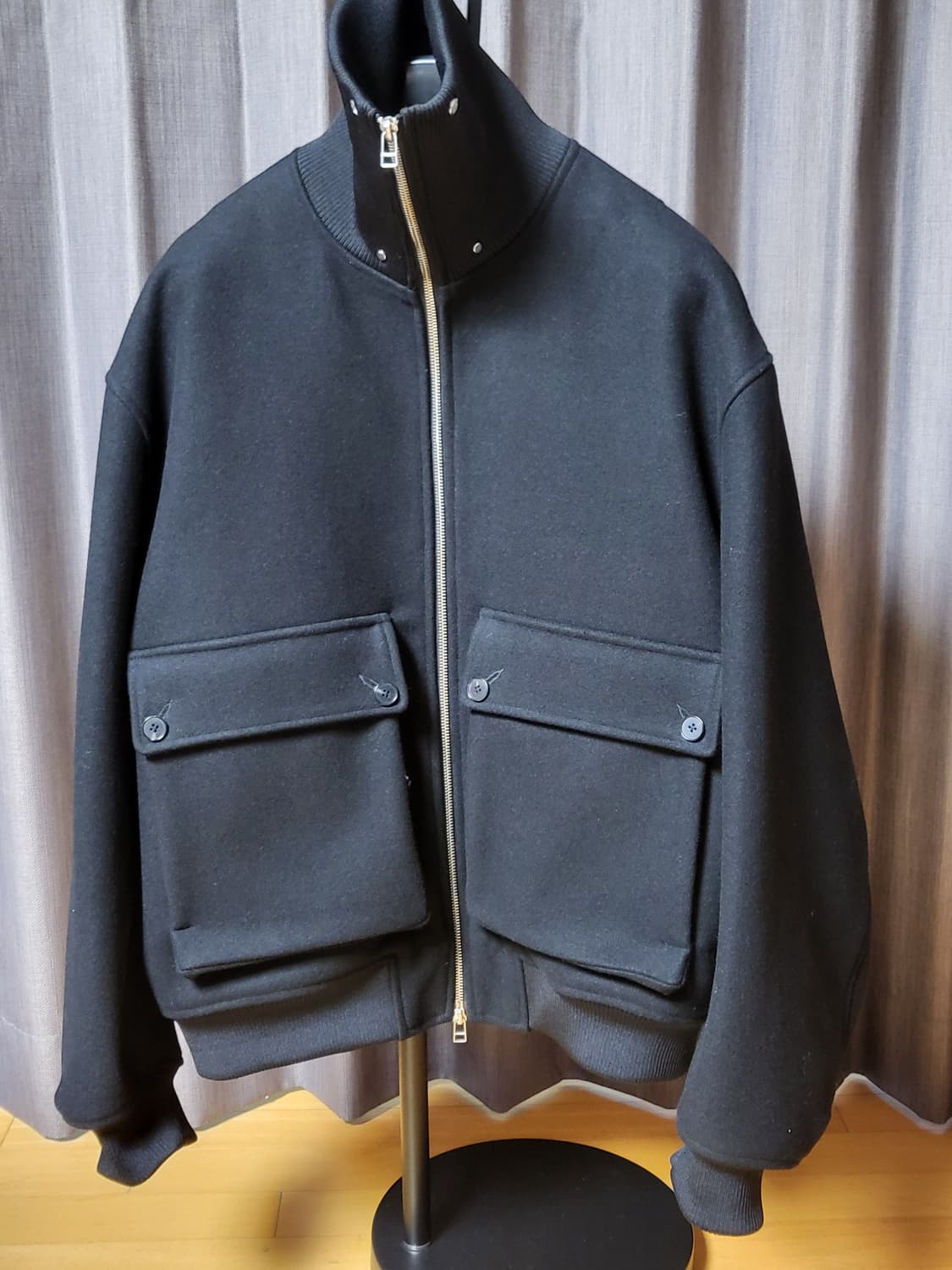 [L] 이얼즈어고 바시티 자켓 블랙 상품이미지7