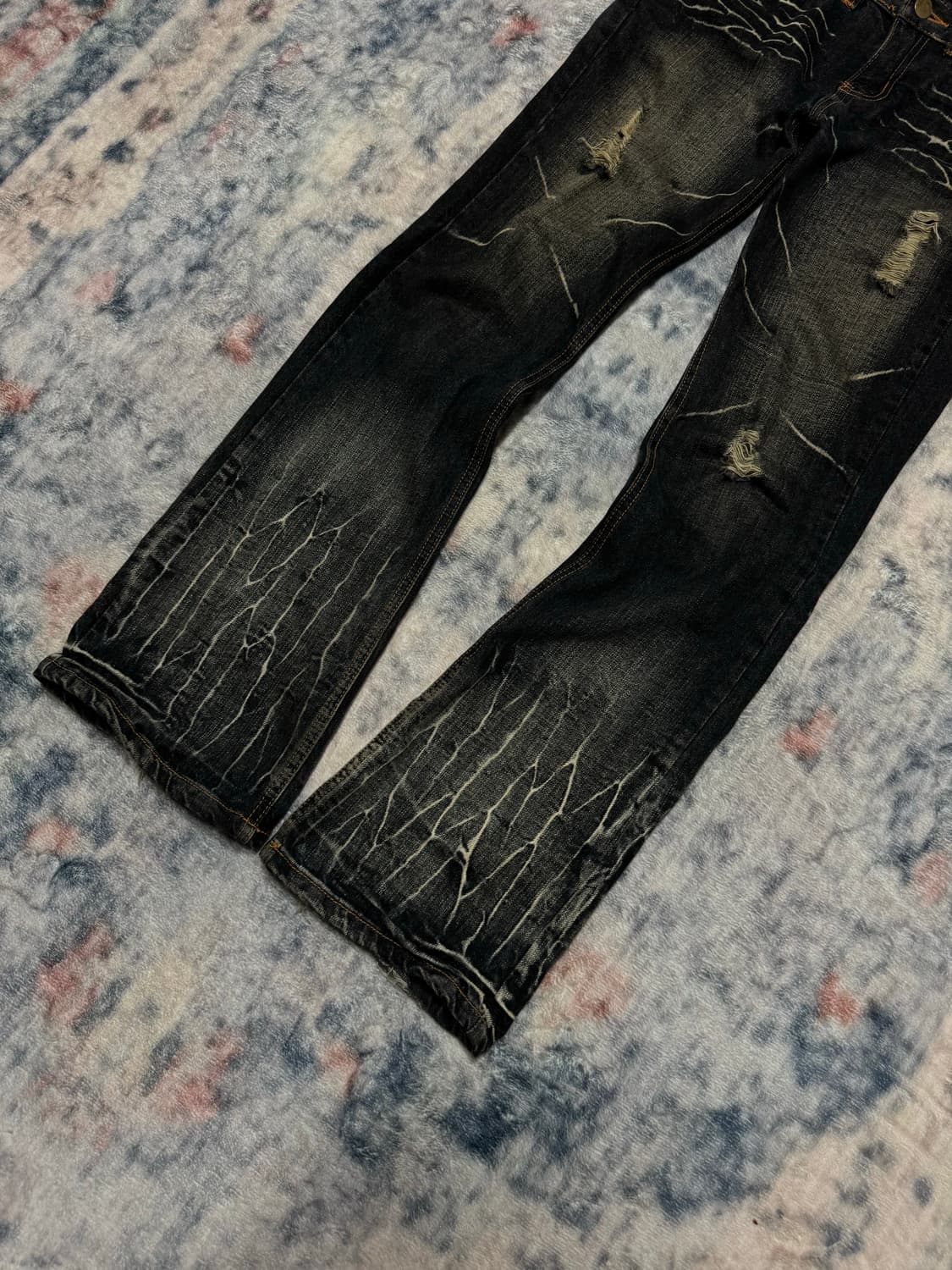 Black baccara wave washed boot cut denim 상품이미지6