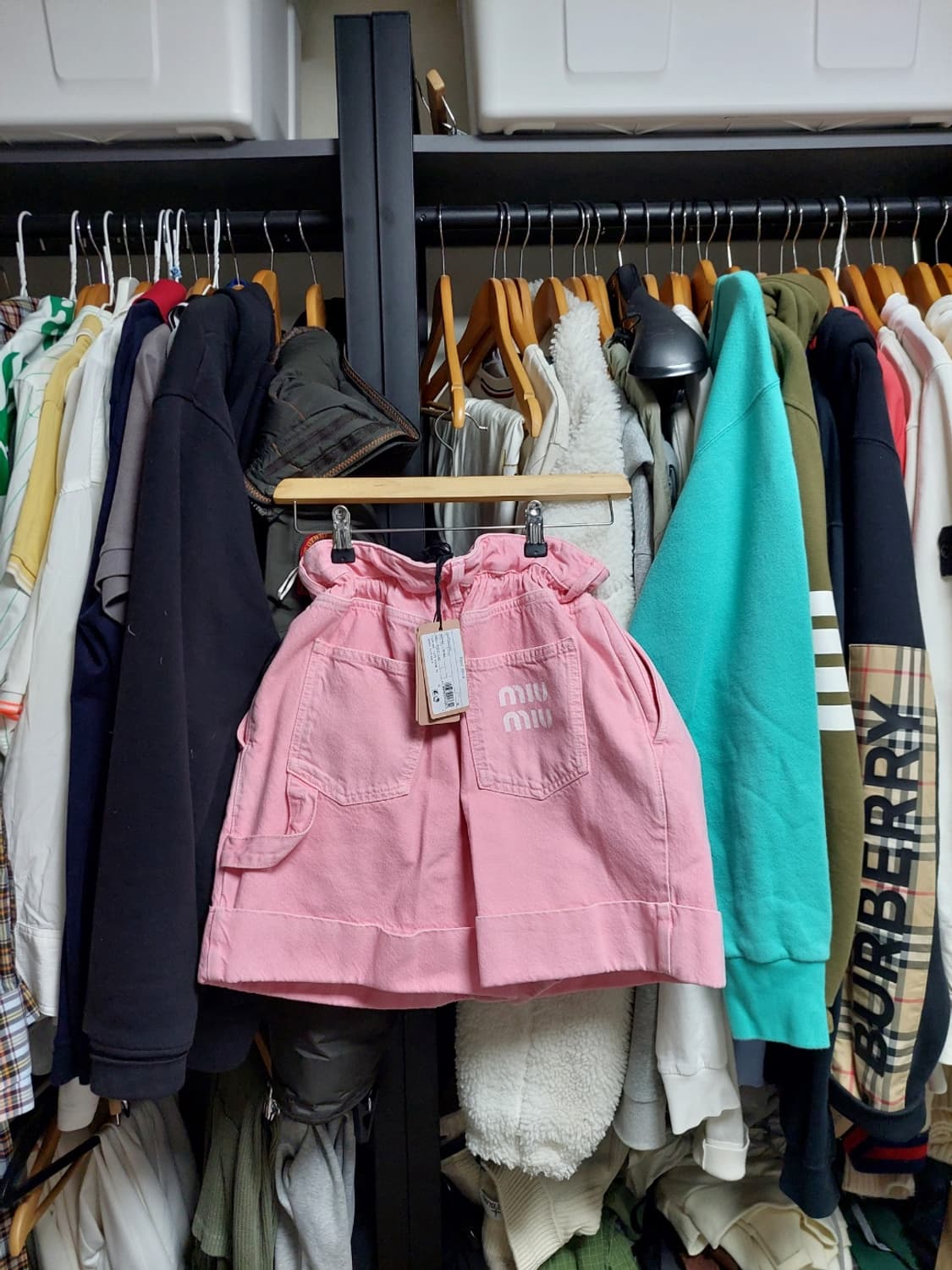 미우미우 연 핑크 데님 반바지 38 백화점판 상품이미지1