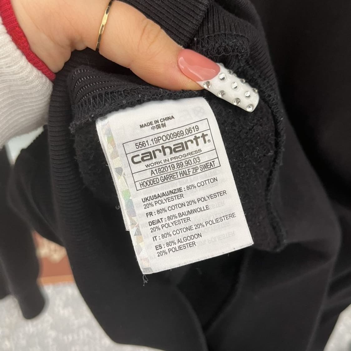 칼하트 캐주얼 빈티지 스펠로고 반집업 후드티 L C10110 상품이미지6