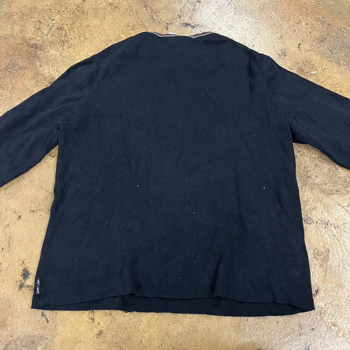 [정품/XL] 아르마니 익스체인지 라운드넥 긴팔 티셔츠 블랙 b14 상품이미지4