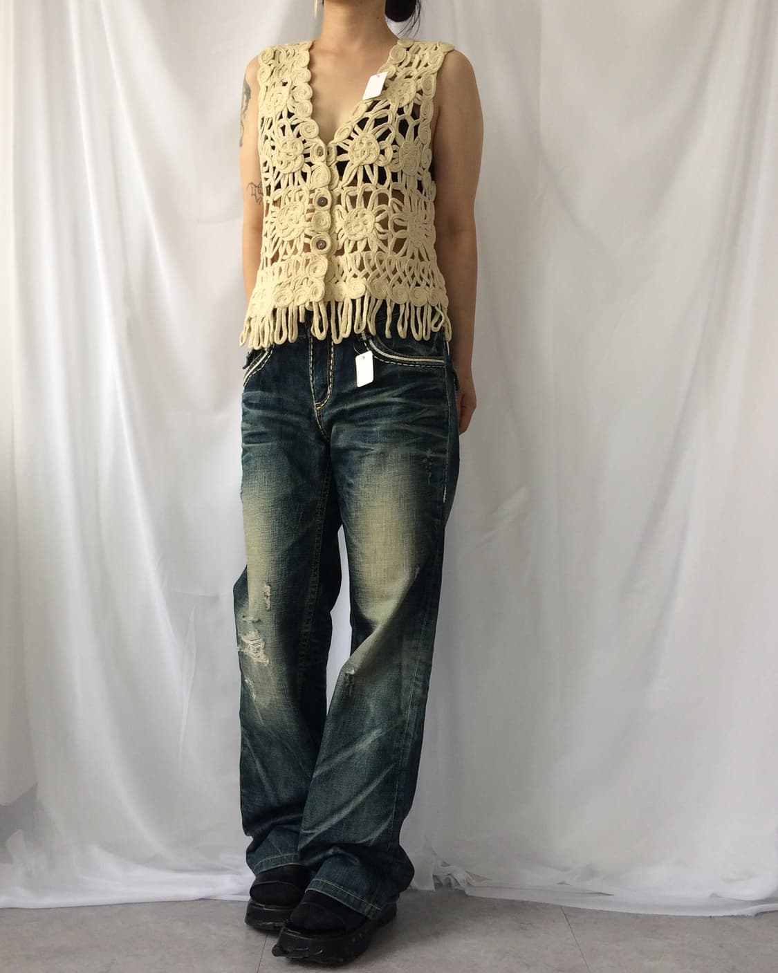 Fringe point crochet vest 상품이미지6