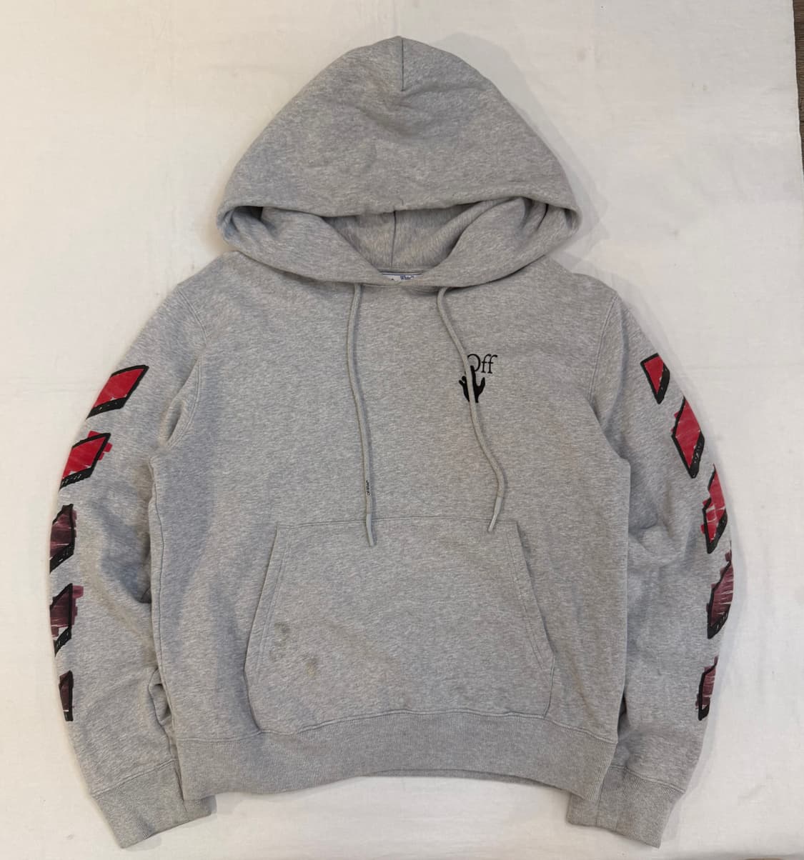 오프화이트 21FW 마커 애로우 후드티 그레이 상품이미지2
